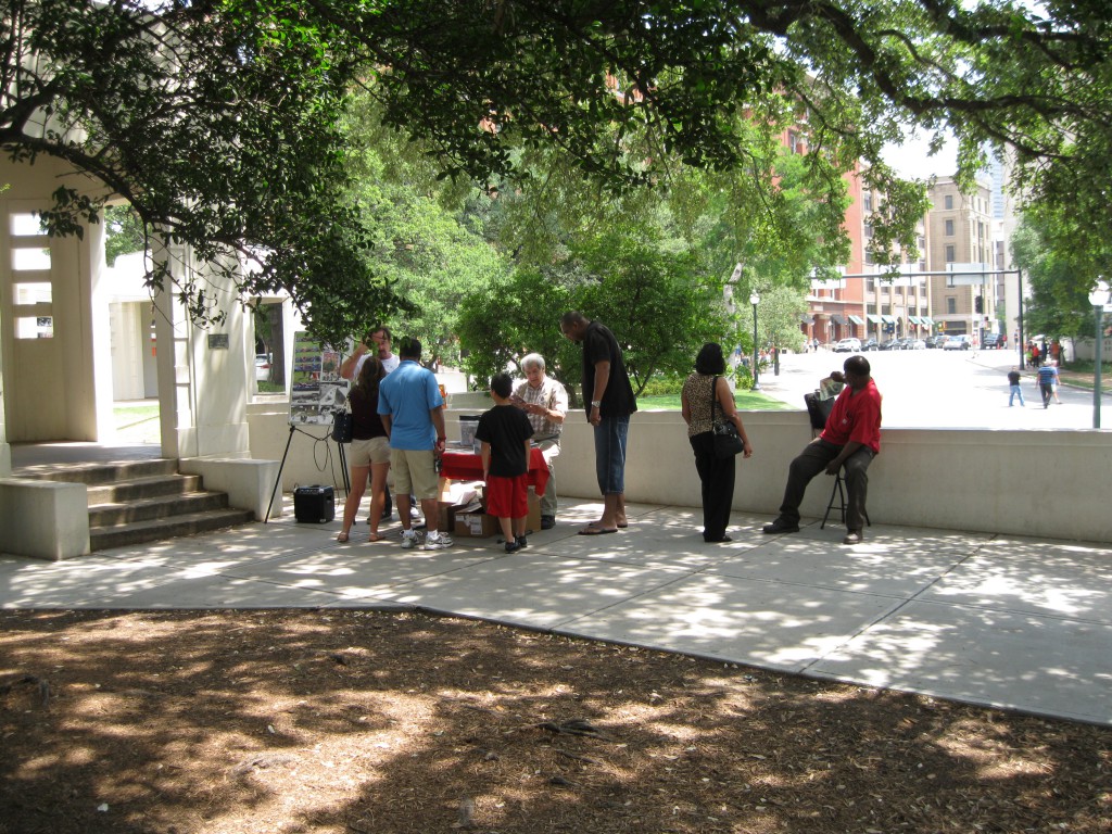 Conspiracy Theorists at the Grassy Knoll. Robert J. Groden seated in the middle and an eye witness to the far right