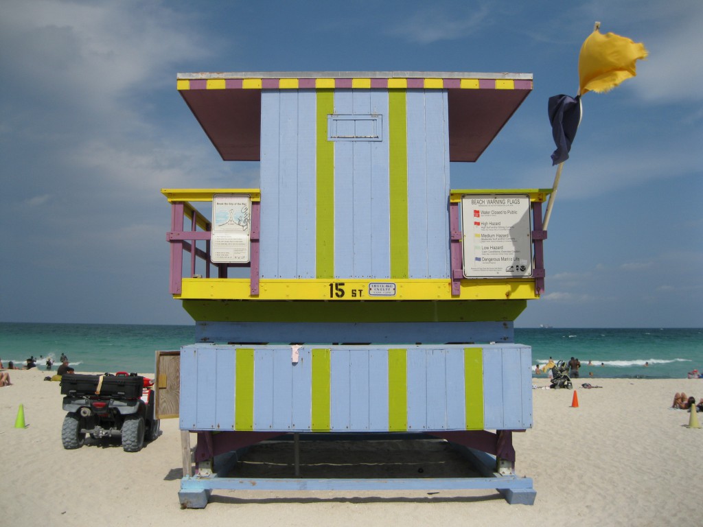 Lifeguards Stand at 15th Street, South Beach