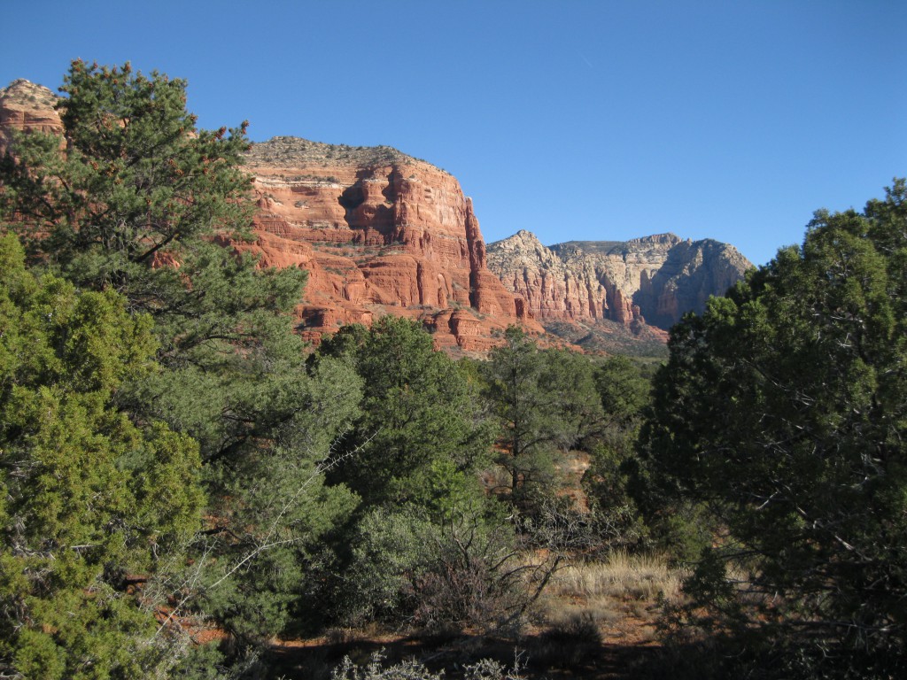 Courthouse Butte to the left and Lee Mountain to the right