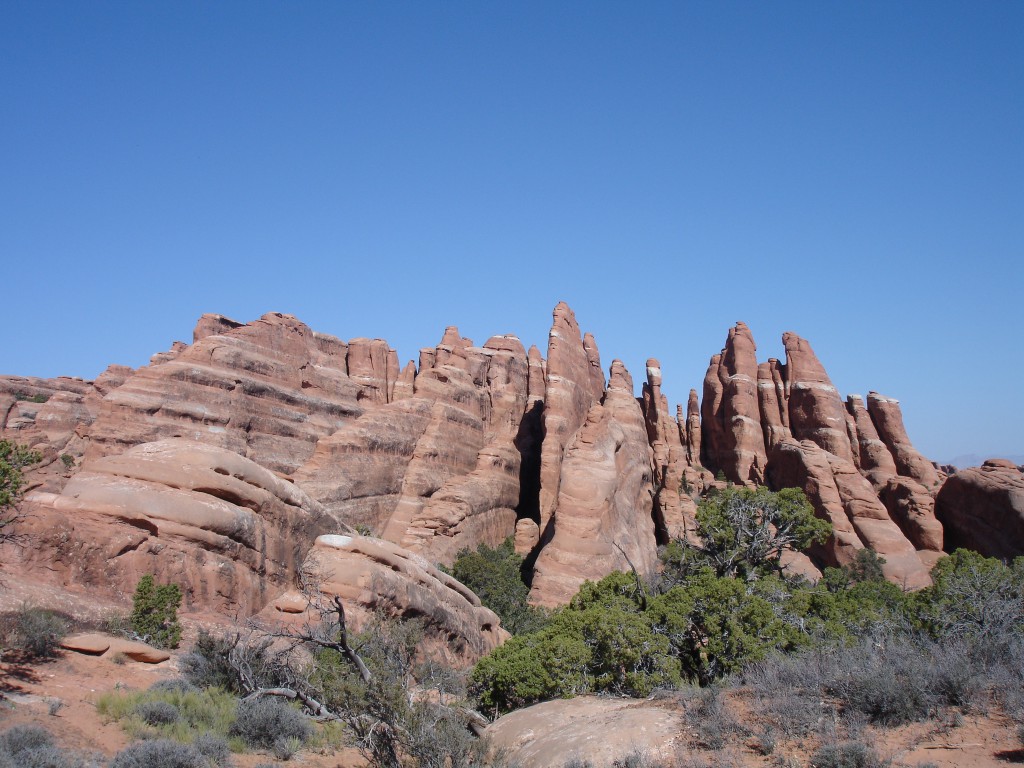 Fins in Devils Garden on the trail to Double O Arch