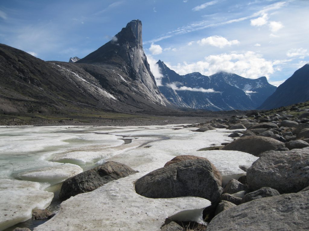 Mount Thor fronted by the Weasel River