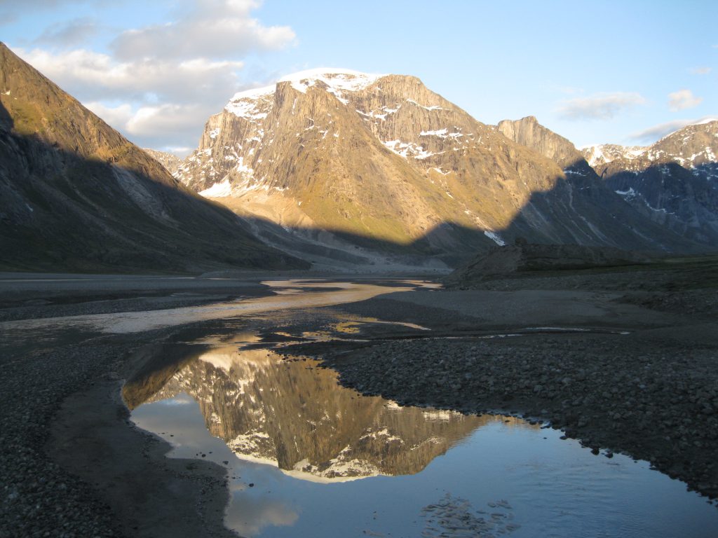 The Golden Hour and Reflection in the stream at the Weasel River and Sandcastle Peak